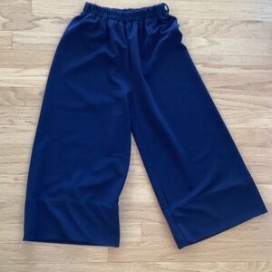 Black Cropped Wide-Leg Pants